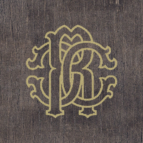 Roberto Cavalli The Wild Spirit Wood Logo tmavá dekoratívna dlaždica 20x20 cm