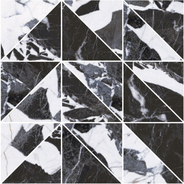 Starožitná mozaika Triangoli Roberto Cavalli Lush Noir 29,8x29,8 cm