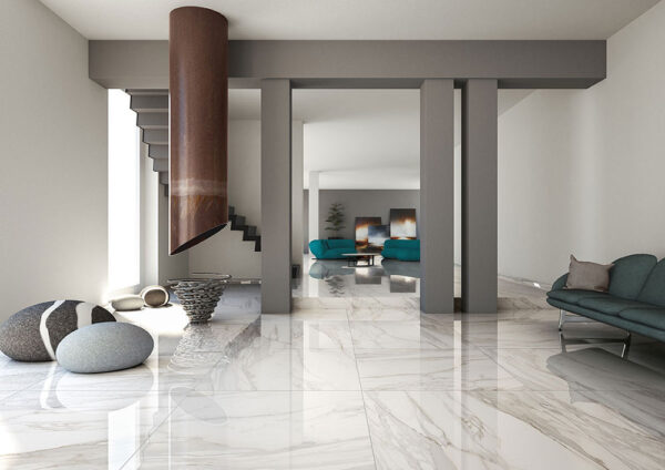 Podlahová dlažba Tuscania White Marble Stone Look | Dlaždice a dlaždice