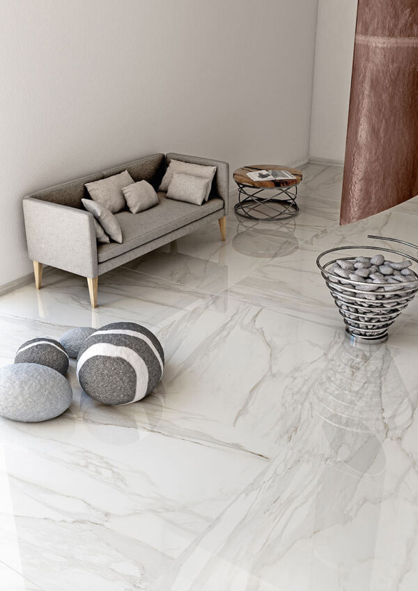 Podlahová dlažba Tuscania White Marble Stone Look | Dlaždice a podlahové dlaždice
